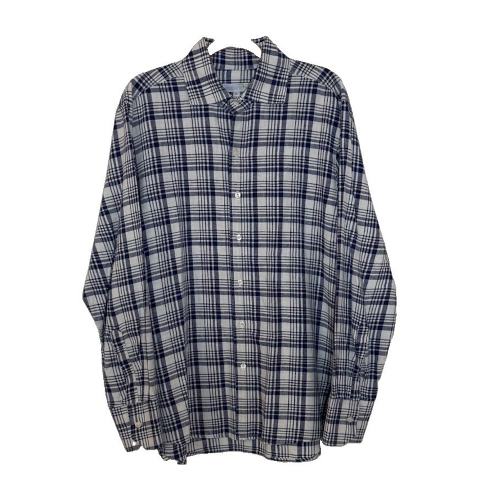 Seaplane Shirt Mens M Brown Plaid Long Sleeve Button Up Made in USA